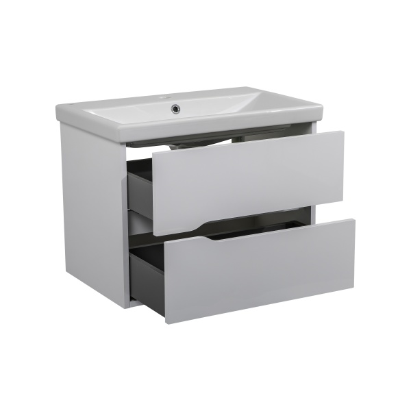 Тумба подвесная Aqua Rodos консольная Сидней 70 белый глянец с умывальником