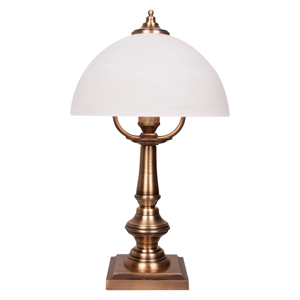 Настільна лампа декоративна Фабрика Світла Куб 1x60 Вт E14 антична латунь/антична бронза