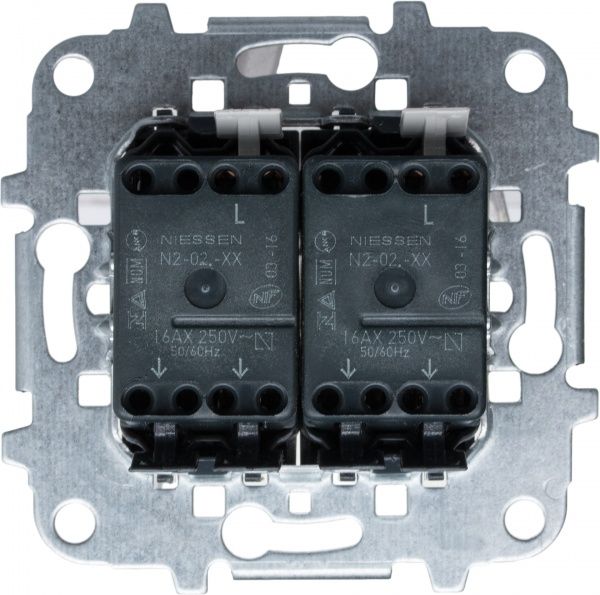 Вимикач прохідний двоклавішний ABB Zenit без підсвітки 10 А 250В IP20 срібний N2242 PL Z