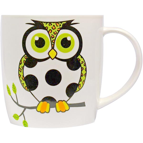 Чашка фарфоровая Keramia Сова горошек 415 мл