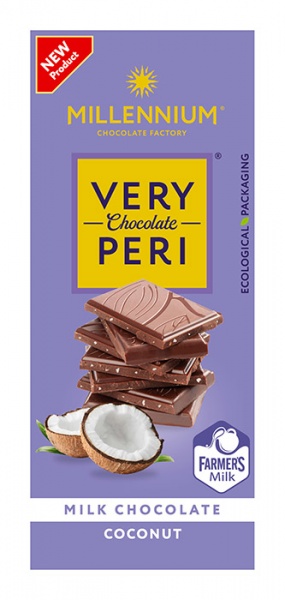 Шоколад Millennium молочный с кокосовой стружкой Very Peri