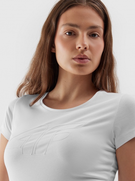 Футболка 4F TSHIRT F0907 4FAW23TTSHF0907-10S р.L білий
