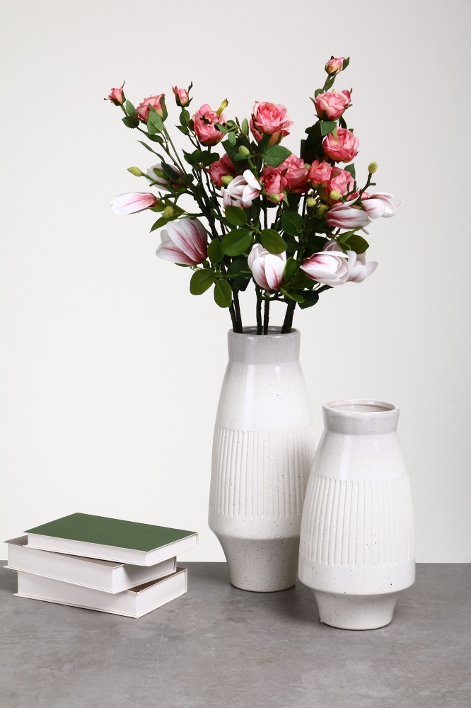 Ваза керамічна Pinsung Ceramics Boko 28 см біло-сірий градіент PS33352