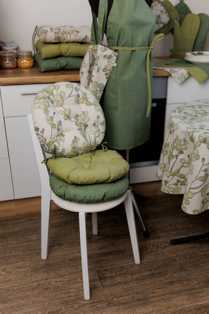 Подушка на стілець БОТАНІКА олива Dх40 см La Nuit