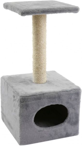 Когтеточка Природа Д1 с будкой серая 32х32х65 см