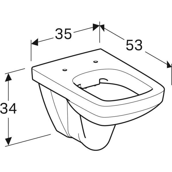 Унітаз підвісний Geberit Selnova Square воронкоподібний Rimfree