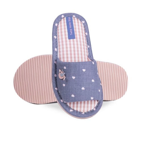 Тапочки для девочек Twins HS-VL джинс р.30/31 розовый с рисунком 7191 