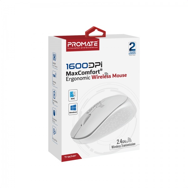 Миша Promate Tracker Wireless white (tracker.white) 