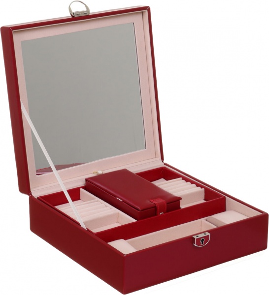 Шкатулка для украшений Royal case 25,2х25,2х8,6 см красная