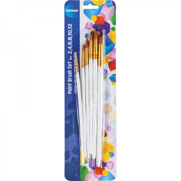 Набор кистей нейлон 6 шт. (№2, №4, №6, №8, №10, №12) 84684 Centrum 