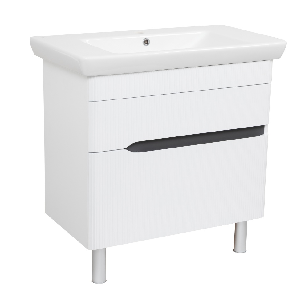 Тумба Aqua Rodos MONACO (белый мат) с умывальником Порто 85 см