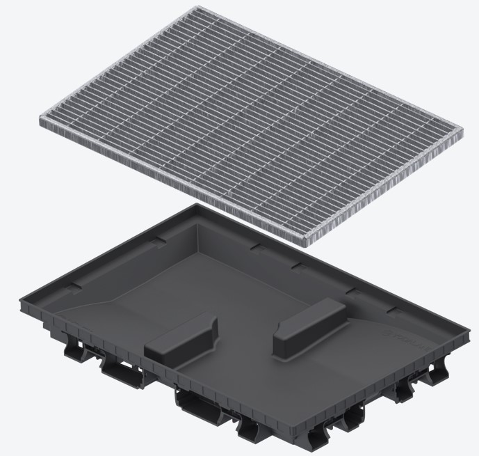 Поддон пластиковый Vodaland Step 600х400x70 мм с решеткой