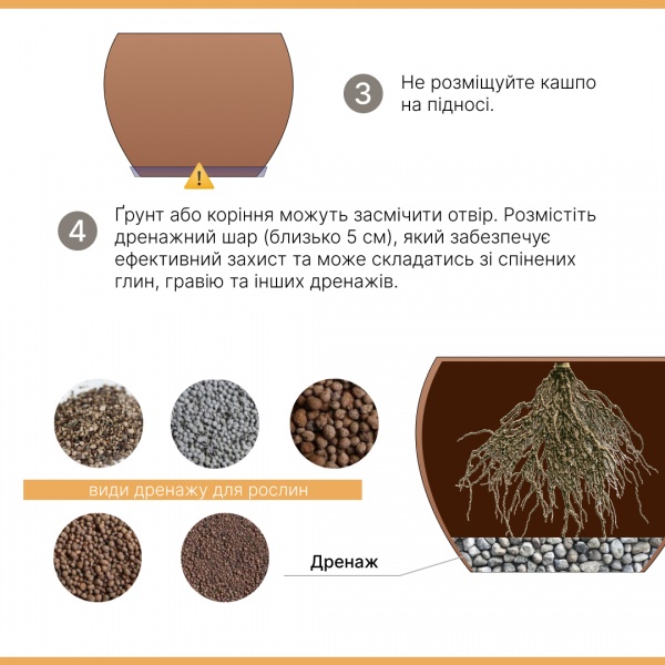 Вазон керамічний Terraneo Dego 700108 круглий 27 л теракотовий 