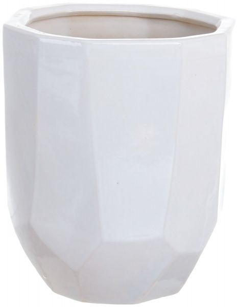 Горщик Viet Thanh Ceramic з блюдцем багатокутник 22х24 см VT.10972-2 фігурний білий 