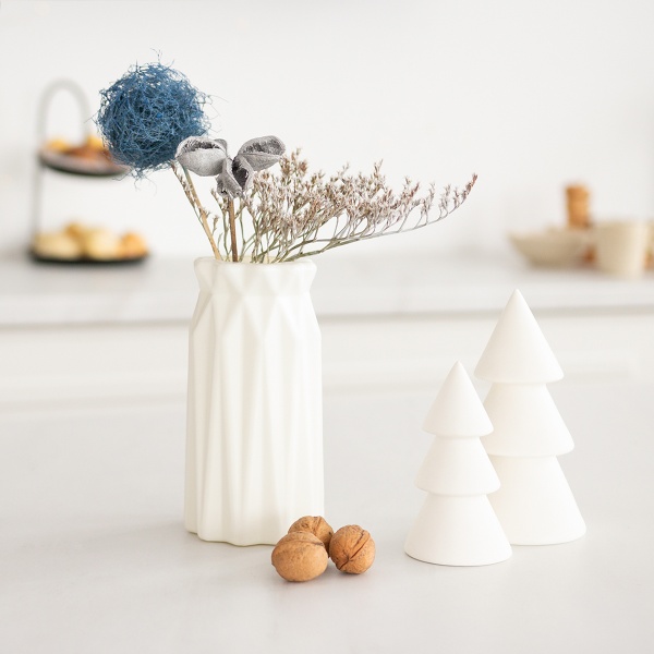 Ваза пластиковая MVM DH-FLOWERS-01 WHITE 18 см 