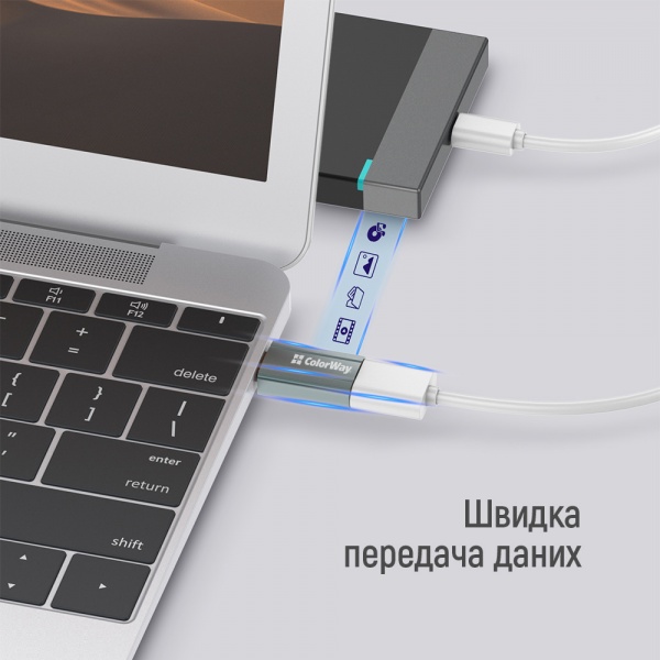 Перехідник ColorWay USB-A toType-C (CW-AD-AC) сріблястий (CW-AD-AC) 