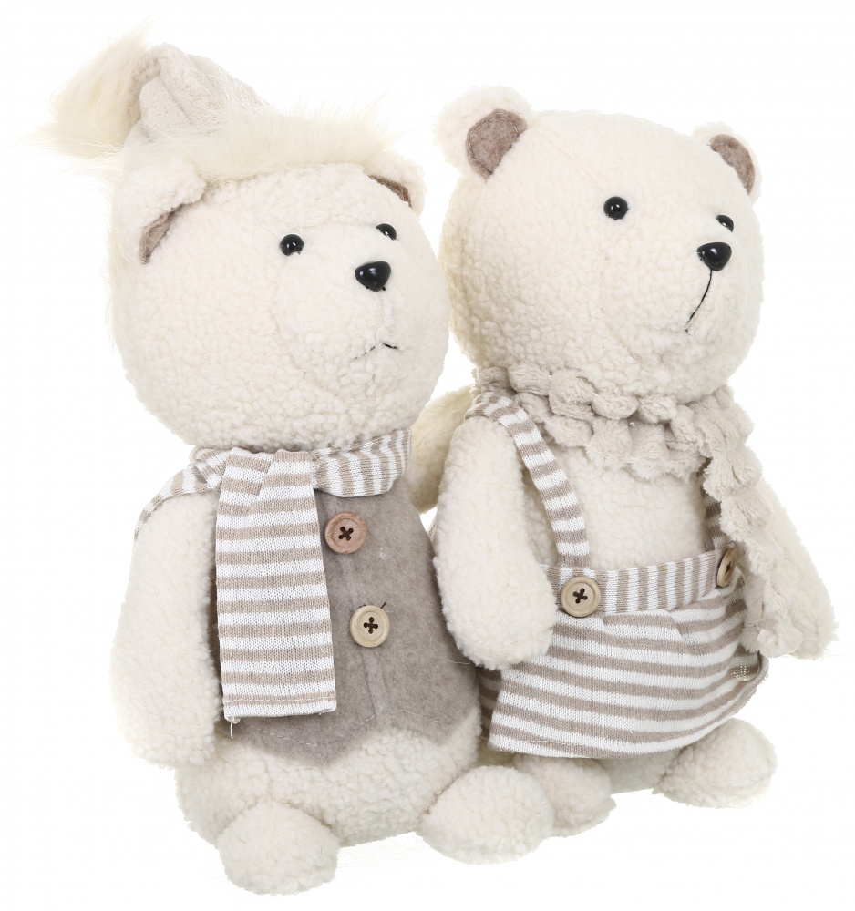 Декорация новогодняя семья мишек бежевый 35х41 см LF2233071