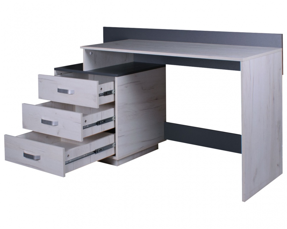 Стол письменный DC Палермо 835х1380х516 мм дуб крафт белый/графит/дуб крафт белый