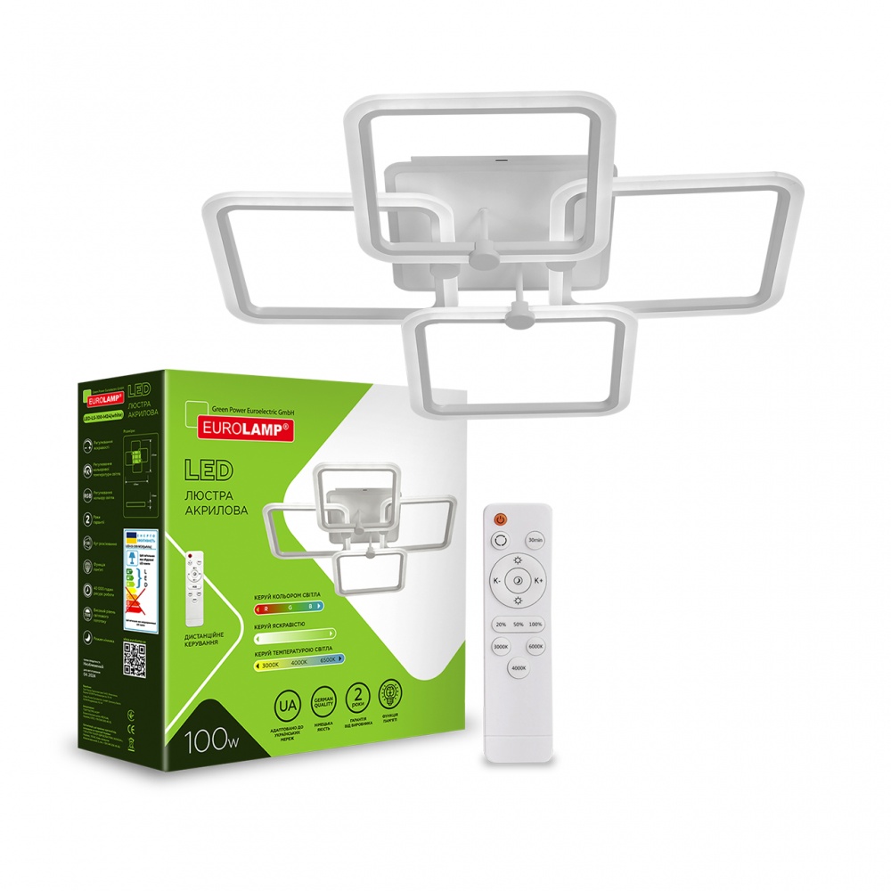 Люстра стельова Eurolamp 100 Вт LED-модуль білий LED-LS-100-M24(white)