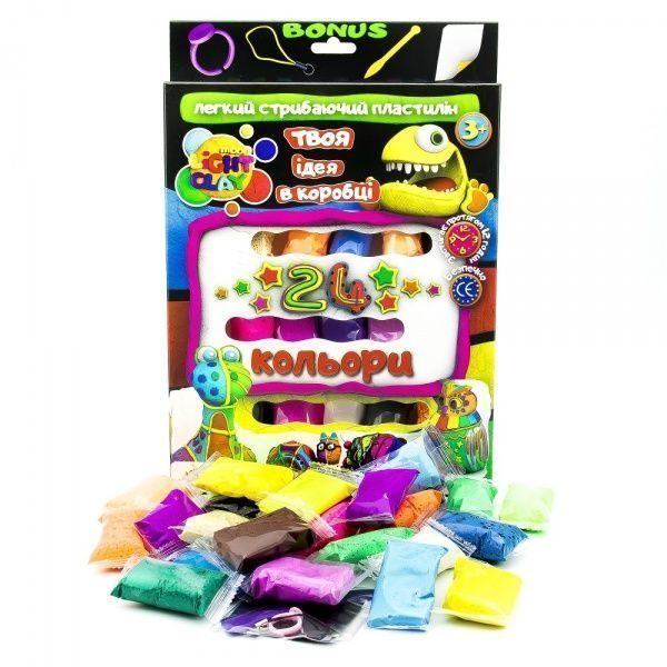 Пластилін легкий стрибучий 24 кольори OKTO