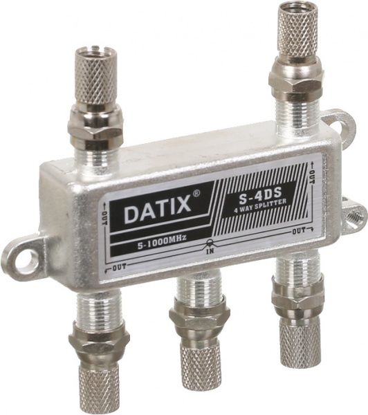 Розгалужувач Datix на 4 виходи + 5 конекторів срібний Split 4 к-т