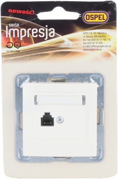 Розетка телефонна Ospel Impresja кремовий