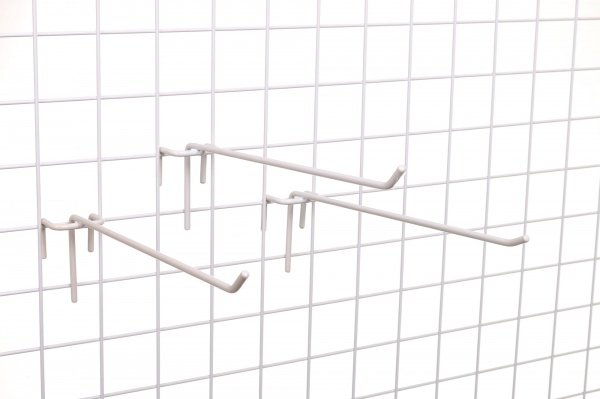 Крючок на сетку одинарный 250 мм 10шт. белый