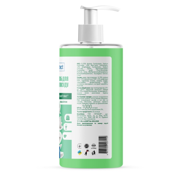 Средство для ручного мытья посуды Touch Protect Антижир с эвкалиптом 1л