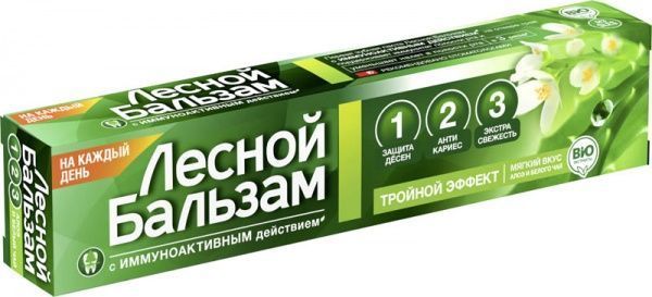Зубная паста Лесной бальзам с экстрактами алоэ вера и белого чая на отваре трав 75 мл
