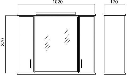 Дзеркало з шафкою Aqua Rodos Ассоль 100 