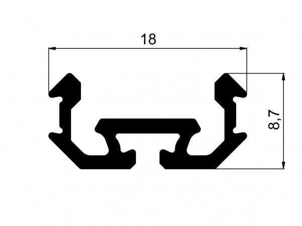 Профиль алюминиевый АЛЮПРО ПАС-3151 Z000м/AS анодированный с прозрачной линзой 200 см 
