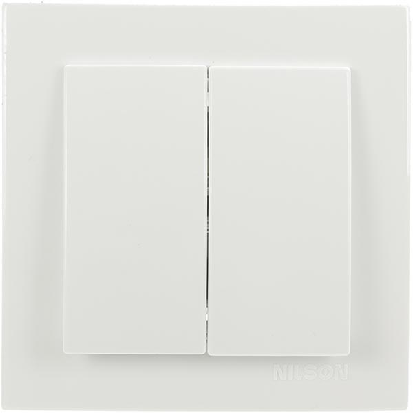 Выключатель двойной Nilson Thema белый