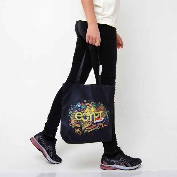Сумка-шоппер 4PROFI Egypt 40x35 см черный с рисунком 