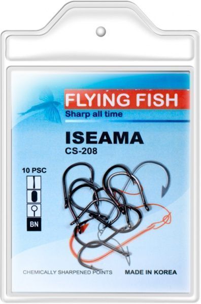 Крючок Flying Fish CS-208(04) №4 10 шт. рыболовный ISEAMA Ring BN