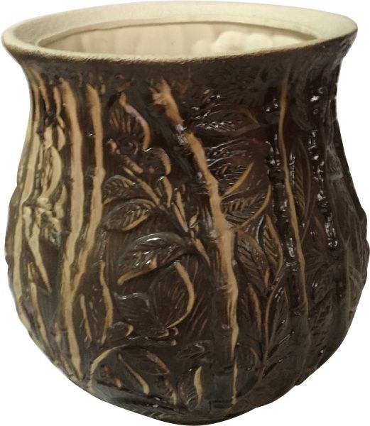 Горщик керамічний Бамбук круглий 28 л коричневий 