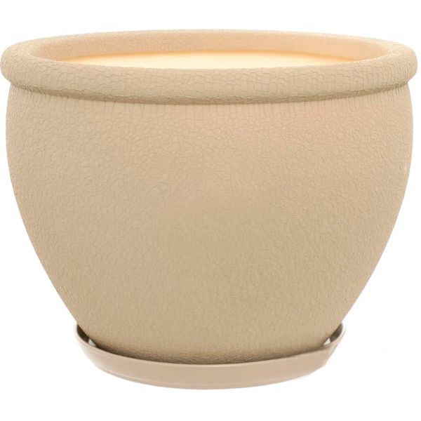 Горшок керамический Ориана-Запорожкерамика Вьетнам №1 шелк круглый 18л капучино (011-1-090) 