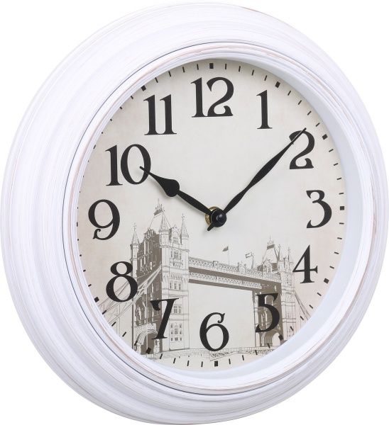 Часы настенные Мост 30 см белый