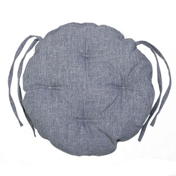 Подушка на стул Гавана круглая стеганая 36х36х5 серая