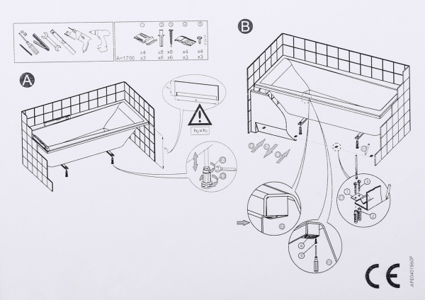 Панель для ванны фронтальная AM.PM Sense W75A-170-070W-PU