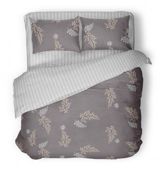 Комплект постельного белья Herbarium 2 серый с рисунком UP! (Underprice) 