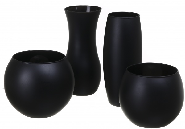 Ваза стеклянная Soft Лилия 25 см черная 