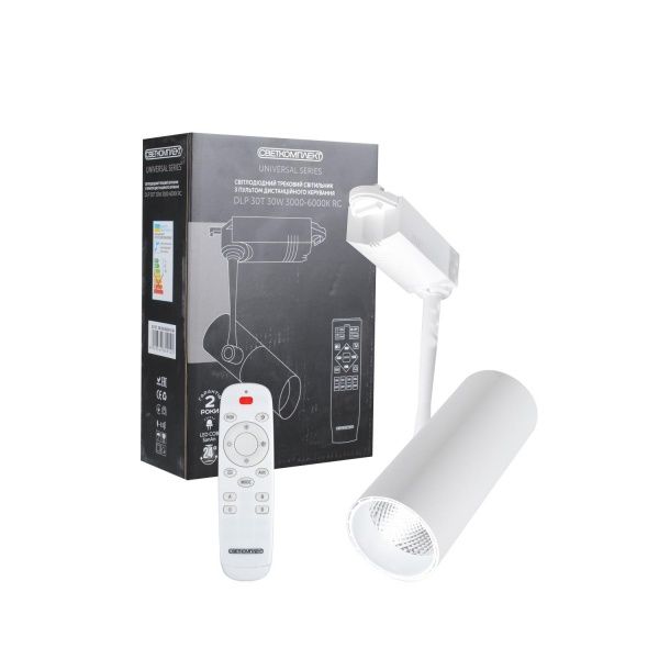 Трековый прожектор Светкомплект LED RC с пультом ДУ 30 Вт 3000-6000 К белый DLP T 