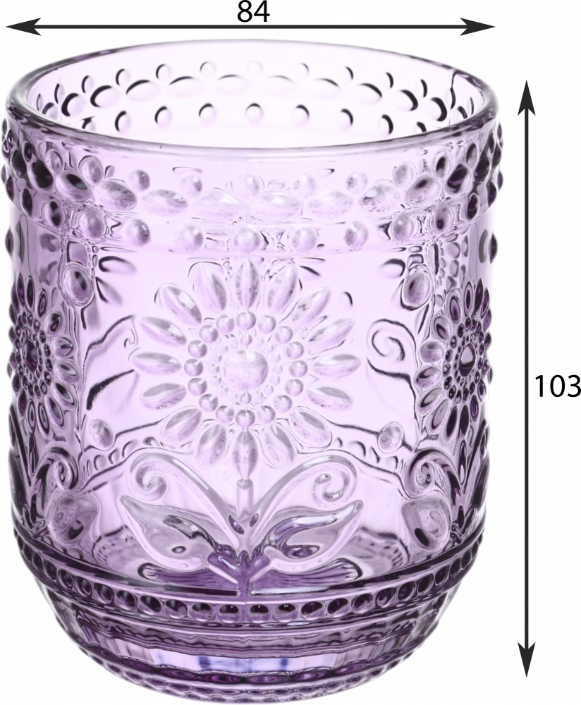 Стакан низкий Maxmark Sunflower фиолетовый 360 мл 1 шт.