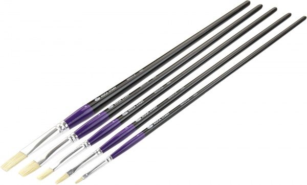 Набор кистей 13 щетина плоская, 5 шт. ROSA 