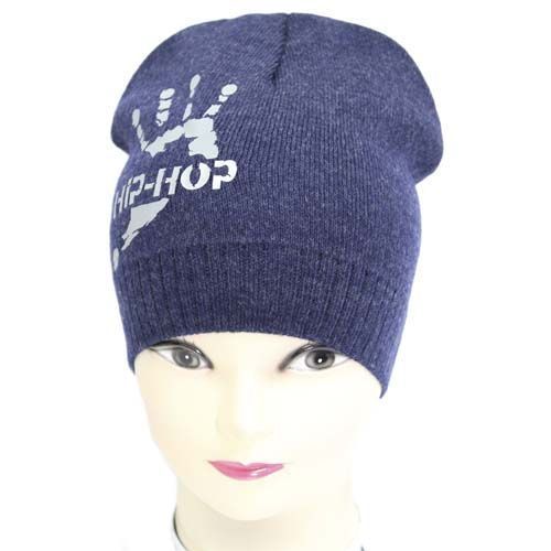 Шапка для хлопчиків Luna Kids р.50-52 темно-синій меланж 2095 