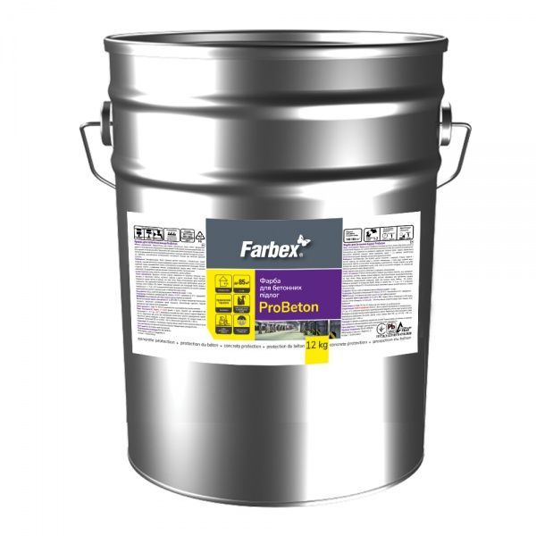 Краска Farbex ProBeton для бетонных полов светло-серая мат 12кг