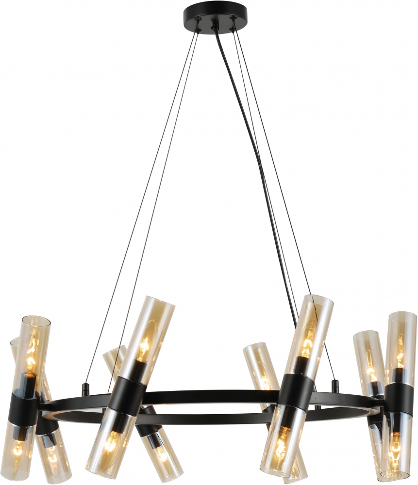 Люстра підвісна Sensio Borealis 16x40 Вт E14 чорний/амбер ALG-74783/16R