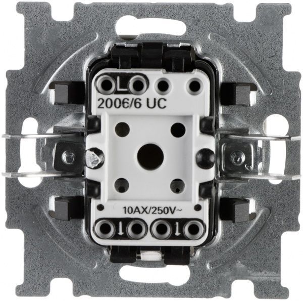 Вимикач прохідний одноклавішний ABB Basic 55 без підсвітки 10 А 230В IP20 слонова кістка 2006/;2006/6 UC-92-507
