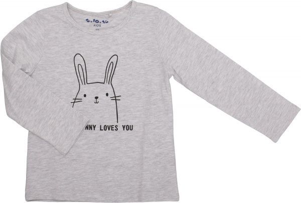 Футболка з довгим рукавом 5.10.15. для дівчинки 3H3922 р.98 сірий меланж 