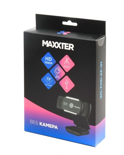 Веб-камера Maxxter WC-FHD-AF-01 USB 2.0, FullHD 1920x1080, Auto-Focus